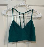 Anthropologie teal cropped bra top size L/XL