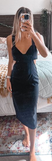 Black Cut-out Midi Dress