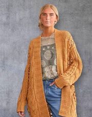 Hyfve Oversized Crochet Cardigan Sweater size L