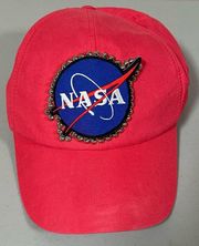 Red ‘NASA’ Logo Patch Spiked Studded Baseball Cap Trucker Hat 🌍✨