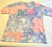 BP . Womens Pink Blue T-Shirt Size Small‎ Tie Dye Over sized Graphic Design