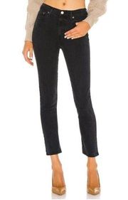 AGOLDE Toni Mid Rise Straight Jeans in Montage Black Cropped Women’s Size 24