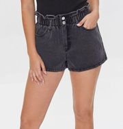 Forever 21 NWT  Black Paper Bag High Rise Denim Shorts