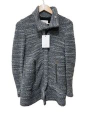 IRO  Ajuma Grey Boucle Sweater Moto Jacket Size 4 New with Tags