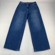 Old Navy Medium Wash New Moon Stretch Denim High Rise Wow Wide Leg Jeans 8