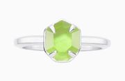 Kendra Scott Silver Rhodium Calvin Ring in Peridot Illusion