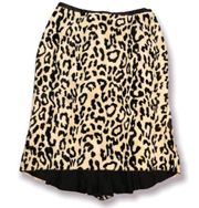 Etcetera Faux Fur Pencil Mini Skirt Kick Ruffle Brown 4
