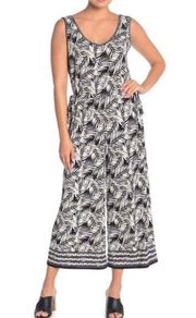 Max Studio Palm Printed Sleeveless Jumpsuit