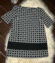 Ellen Tracy black white geomatics blouse sz large