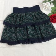 Lily Rose Lace Trimmed Tiered Skirt S