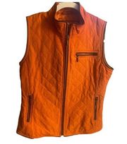 Pendleton Deep Orange Quilted Vest, Size Small