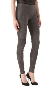 MUD PIE Faux Suede Jersey Leggings Gray Size Large