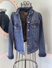 J. Crew S Denim Jean Jacket Med Wash Size Small Distressed