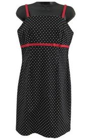 Amanda Smith black polka dot summer dress size 6P.