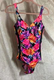 Vintage Maxine of Hollywood Floral One Piece Swimsuit