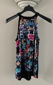 floral halter hi-low tank top Size medium