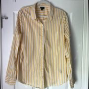 Worthington Yellow and White Stripe Button up Shirt