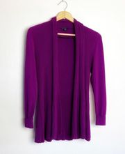 Purple  Ribbed Open Cardigan Size S EUC