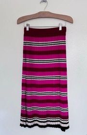 NWT DOLAN  Pink Red White Black Pleated Sweater Skirt, Size XS