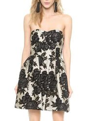 JILL Stuart Floral Jacquard Strapless Dress