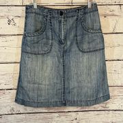 TALBOTS Denim Skirt Lightweight Knee Length-6