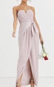 TFNC Bridesmaid bandeau maxi wrap dress