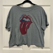 Women’s Cropped Rolling Stones T Shirt Size XL