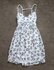 White Floral Mini Dress, Women's S