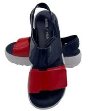 X Fila Slingback Platform Sandals - 10