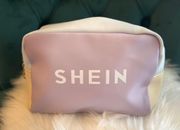 Logo Print Colorblock PU Cosmetic Bag