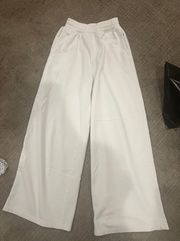 white wide leg sweats 