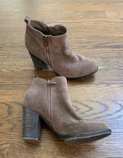 Boutique Brown Wedge Booties