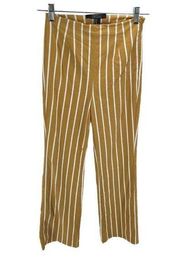 Forever 21 Womens Contemporary Cropped Straight Pants Striped Yellow Size Medium