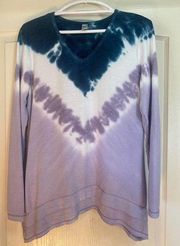 Green Tea Purple Blue Shirt Medium Tie Dye Over Size Top hippie Women’s