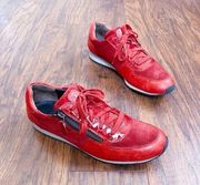 Paul Green • Sandy Sneaker red leather suede Super Soft trainer zip laceup