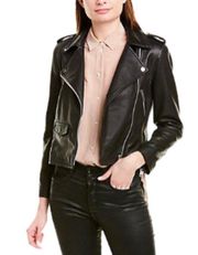 Leather Moto Jacket xS