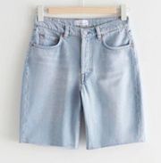 & Other Stories Precious Cut Denim Shorts Size 12 New with Tag