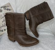 Saint Pull On Layered Slashed Distressed Western Boots