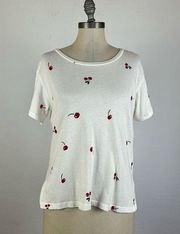 LNA Cherry Scoop Neck Graphic Tee