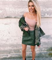 Green Leather Skirt