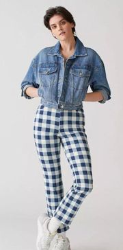 ★ NWT -  Picnic Blue Plaid Crop Jeans ★