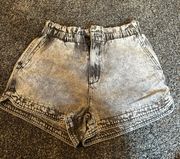 Grey Faded Jean Shorts