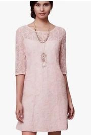 Anthropologie Blush Pink Lace Dress S