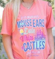 Jadelynn Brooke Disney World T-shirt Mouse Ears Dole Whip Castles Coral Medium