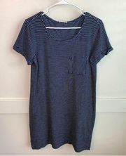 Jane & Delancey Navy & White Striped T-Shirt Dress