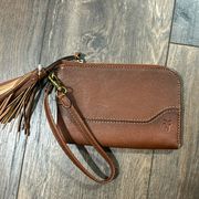 Frye leather wristlet