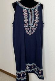 Style & Co size 3X moroccan blue embroidered dress or cover up