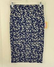 LuLaRoe Cassie Straight Stretchy Knit  Pencil Skirt XS NWT Blue