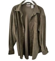 Vintage Olive Green Polyester Button Down Bill Blass Top Jacket Women’s Large!