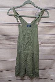 Olive Green Utility Overall Women's Short Romper Size XS